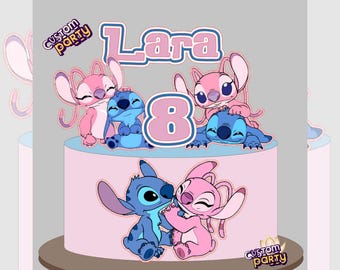 Stitch and Angel cake topper