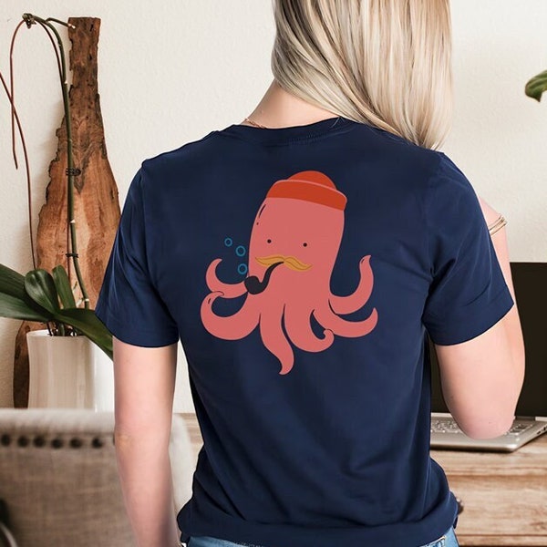 Kraken Octopus T shirt Unisex | Wild Sea Monster Graphic Tees | Granola Girl Nature Tee | Retro Cryptid Tshirt | Coconut Girl Shirt