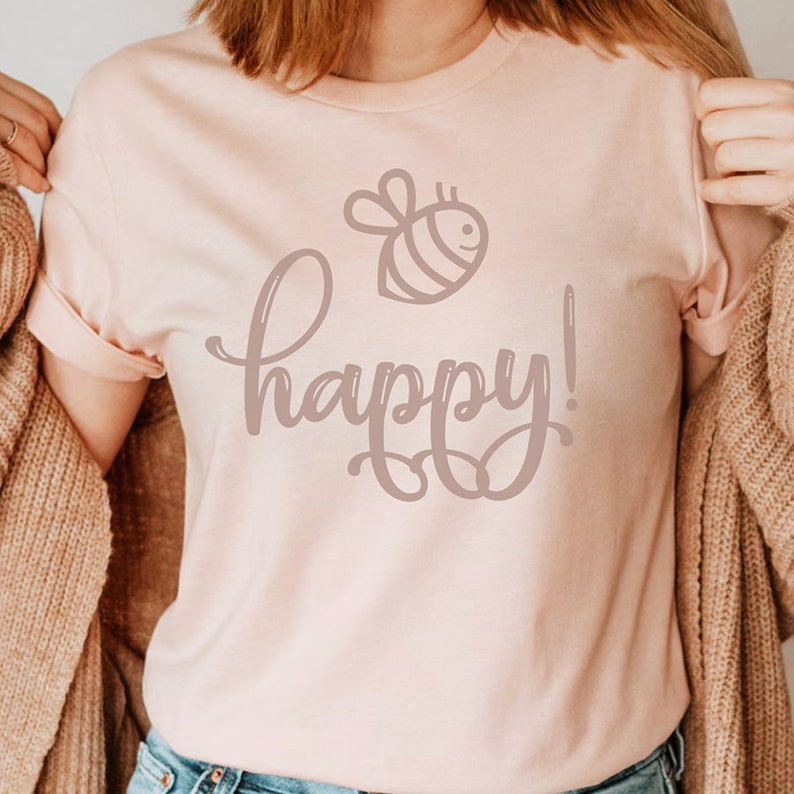 shirt heureux d'abeille Chemise unisexe fille granola abeille T-shirt graphique Apiculture Cottagecore Cadeau Farmhouse pour femmes, vêtements pour femmes image 2