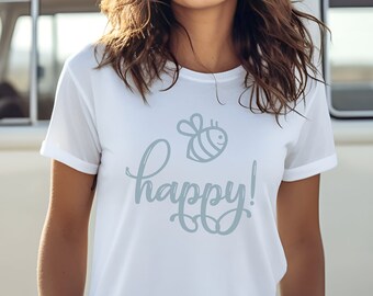 -shirt heureux d'abeille | Chemise unisexe fille granola abeille | T-shirt graphique Apiculture Cottagecore | Farmhouse Vêtements pour femmes Gigt For Her