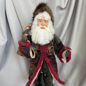 Father Christmas Santa Handmade Nonnas Santa Christmas Doll OOAK Heirloom Santa Vintage Christmas Vintage Santa Hand Sculpted Santa Art Doll