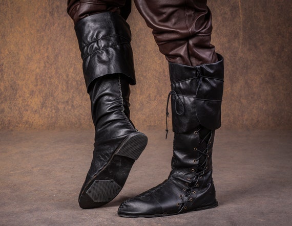 Ranger Medieval Boots Medieval Shoes LARP Cosplay halloween Costume ren Faire Boots Renaissance Fair Calf High Boots Etsy UK