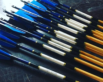 Wooden Archery Arrow, Recurve Bow, Longbow,Hunting Gift,Blue Black, Hunter Gift, Archery Gift