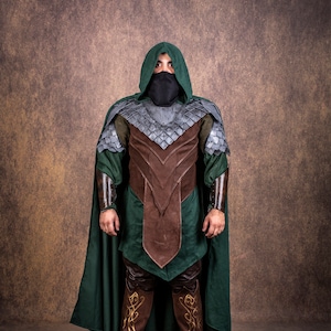 Set di armature in stile elfico, costume di Halloween, elfi della foresta medievale, cosplay LARP, abito da fiera rinascimentale