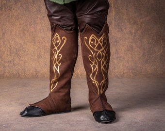 Elven Leather Boots: Medieval LARP Elf Cosplay Costume