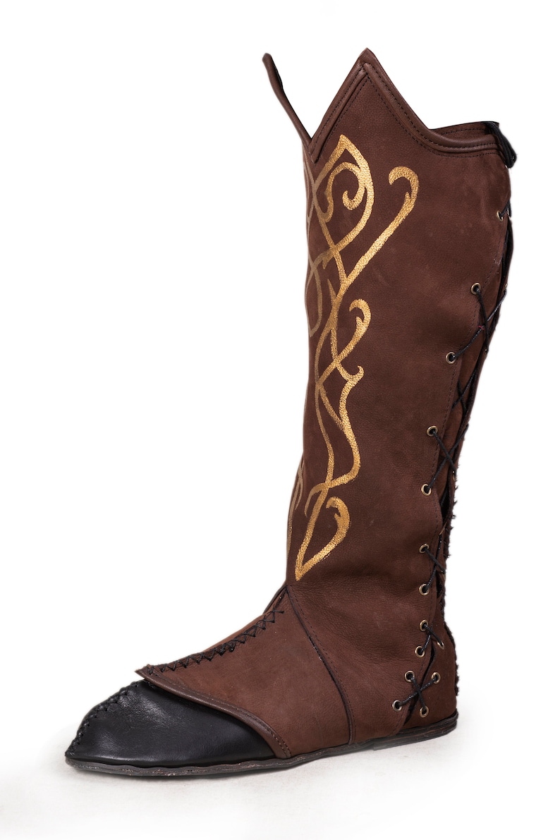 Elven Leather Boots: Medieval LARP Elf Cosplay Costume - Etsy