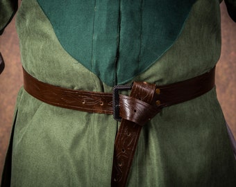 Elven Style Belt, Medieval Forest Elves Leather Belt, LARP Elf Cosplay, Renaissance Fantasy