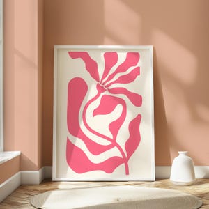 Boho Flower Png, Pink Flowers Art Print, Printable Floral Wall Art, Girl Nursery Wall Art, Pastel Pink Wall Decor, Trendy Flowers Poster