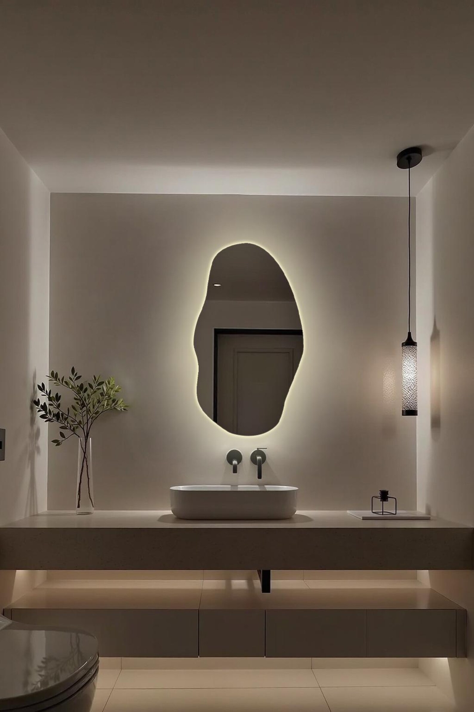 Asymmetrical Wall Led Mirror - Modern Aesthetic Design LED LIGHT Make ...