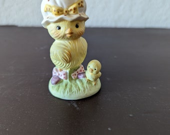 Cute Chick in Bonnet and Baby Chick