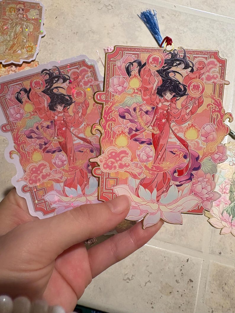 Magical Girl Princess Kimono Metal Bookmarks with Tassels – Fantasy Anime Bookmark, Individual or Set of 5 image 11