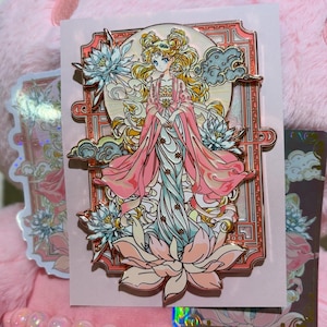 Magical Girl Princess Kimono Metal Bookmarks with Tassels – Fantasy Anime Bookmark, Individual or Set of 5 image 1