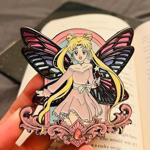 Fantasy Moon Princess Enamel Pin (LE 15) Magical Girl Enamel Pin with Stained glass and Pearlescent effects
