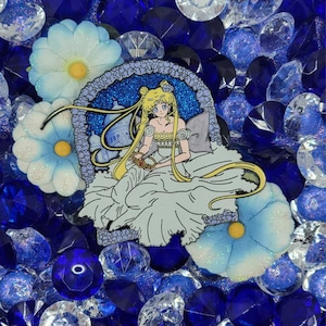 POP Fantasy Moon Princess Enamel Pin (LE 50) Magical Girl Enamel Pin on Pin with Glitter and Pearlescent effects