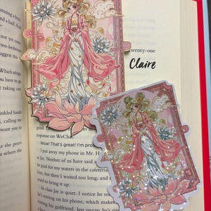 Magical Girl Princess Kimono Metal Bookmarks with Tassels – Fantasy Anime Bookmark, Individual or Set of 5 Moon