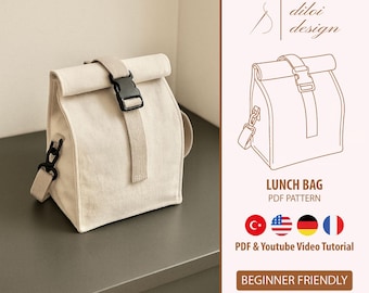 asy Insulated Lunch Bag Sewing Pattern PDF | Reusable Lunch Tote | Beginner Friendly | Multi Language
