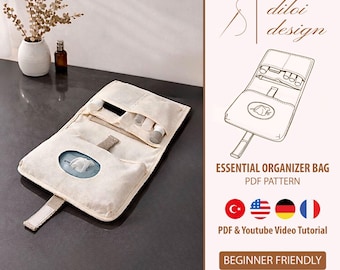 Easy Organizer Bag Sewing Pattern PDF | Travel Wipe Bag | Beginner Friendly | 4 Languages