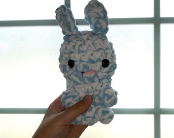 Cuddly Bunny Crochet Blue White Bunny Amigurumi Made by Kid