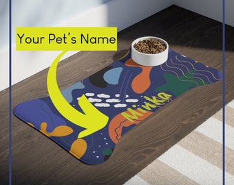 Custom Pet Mat Using Pet Name, Custom Pet Food Mat, Custom Dog Placemat, Custom Cat Placemats, Personalized Pet Placemats, Pet Feeding Mats