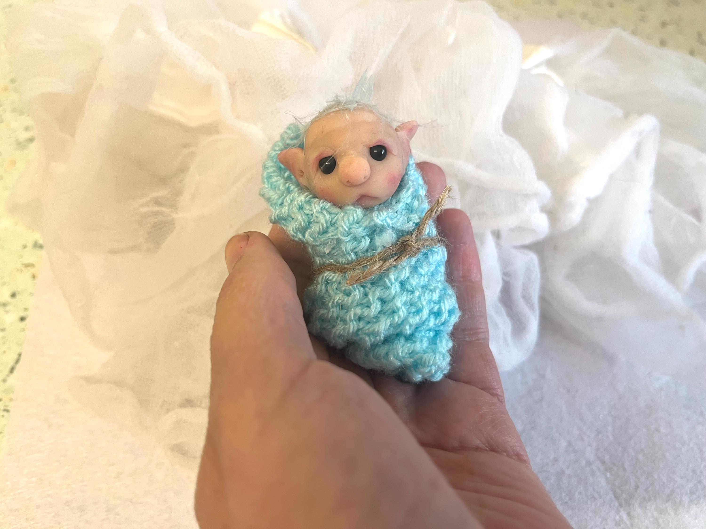 Cute baby troll,baby doll,ooak,gift collector