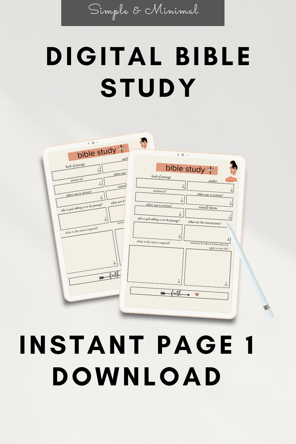 Bible Study, Printable Bible Study, Bible Study Template, PDF, Instant ...