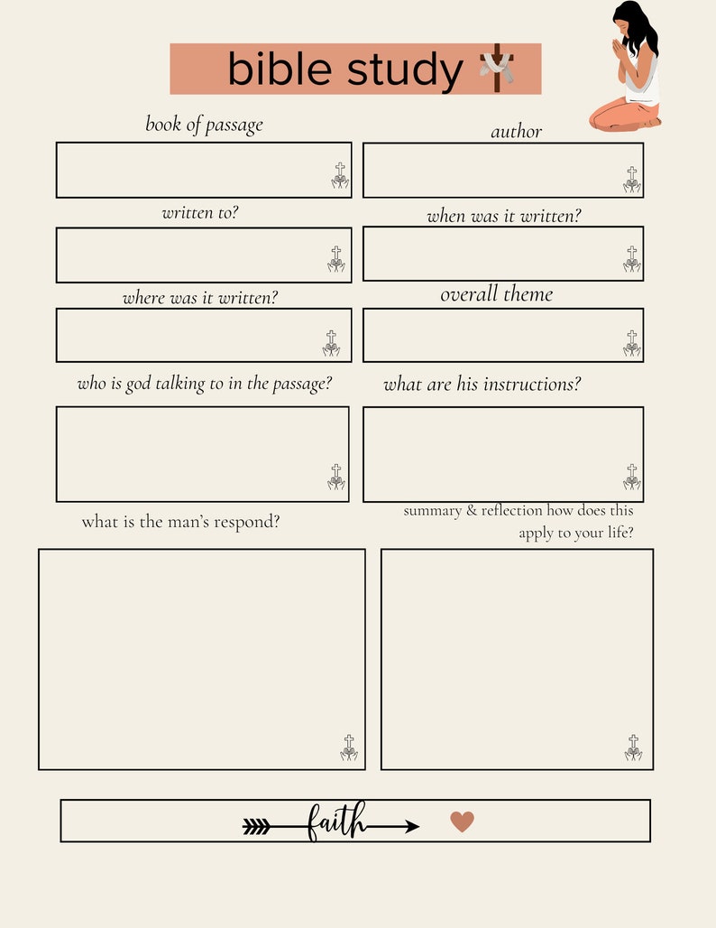 Bible Study, Printable Bible Study, Bible Study Template, PDF, Instant ...