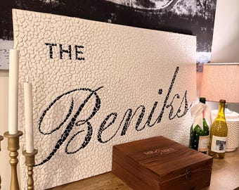 Mosaic Tile Last Name Sign