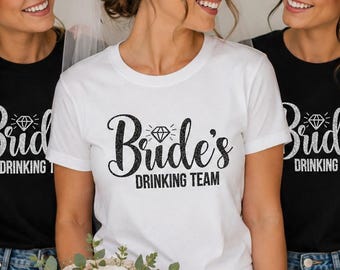 Bride's Drinking Team Heat Transfer, Bachelorette Party Iron On, Bridal Squad DIY Shirt Design