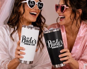 Bride's Drinking Team Vinyl Decal, Bachelorette Party Cup Sticker, Bridal Squad Gift