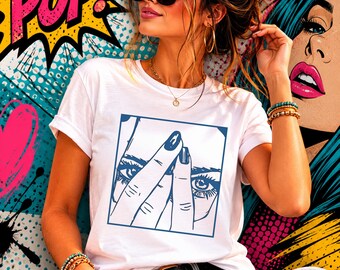 Watching Eyes Vinyl Heat Transfer | Gothic Pop Art Iron On Design