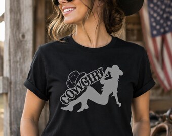 Cowgirl Silhouette Heat Transfer | Western Rodeo Shirt Design (Ready To Press or Iron)