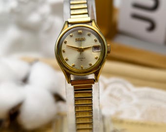 ヴィンテージ 1970 年代 希少 セイコー 11-3990 ゴールドトーン