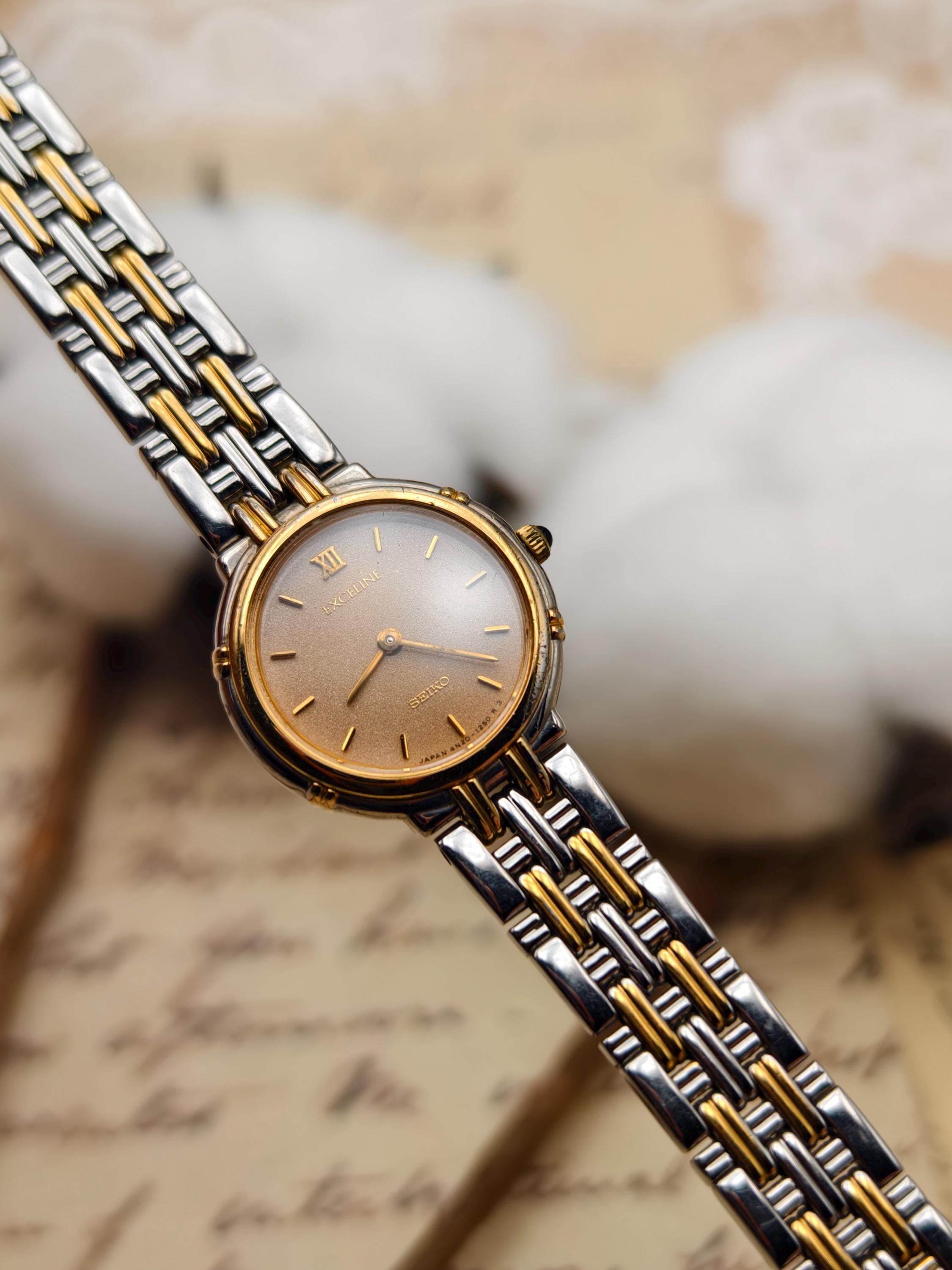 80s Vintage Seiko Exceline タンク 梨地文字盤 80s Vintage Seiko Exceline タンク 梨地文字盤 Seiko Exceline Vintage
