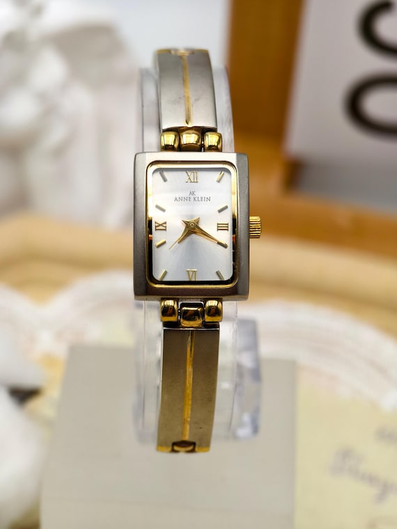Vintage 1990s Anne Klein Ladies Quartz Watch Two Tone Roman 