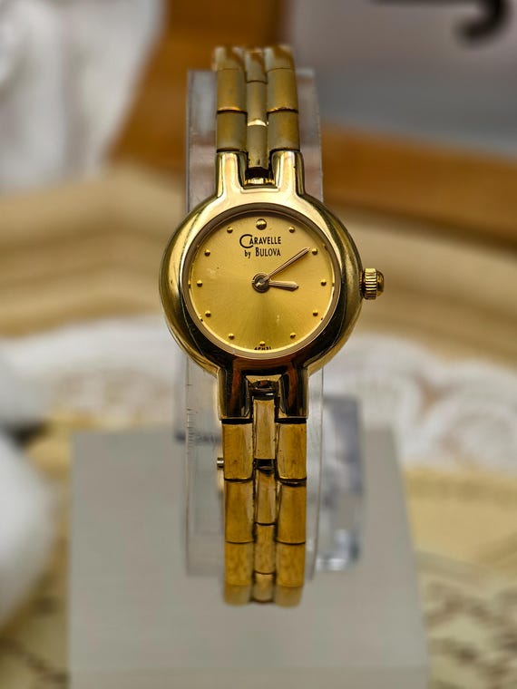 Vintage Caravelle by Bulova Ladies Quartz Watch 20mm Gold  display picture 3