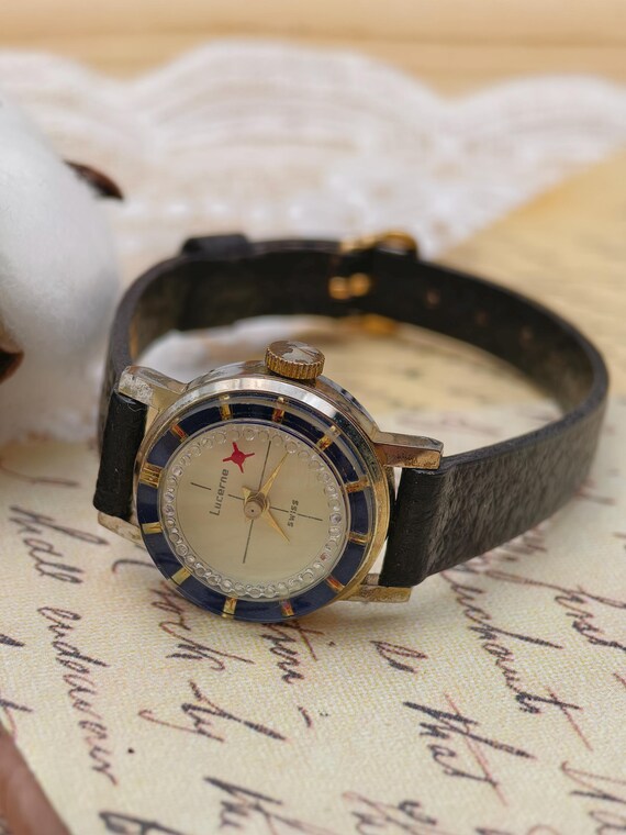 Vintage 1970s Lucerne Ladies Swiss Mechanical Watch Gold  display picture 1