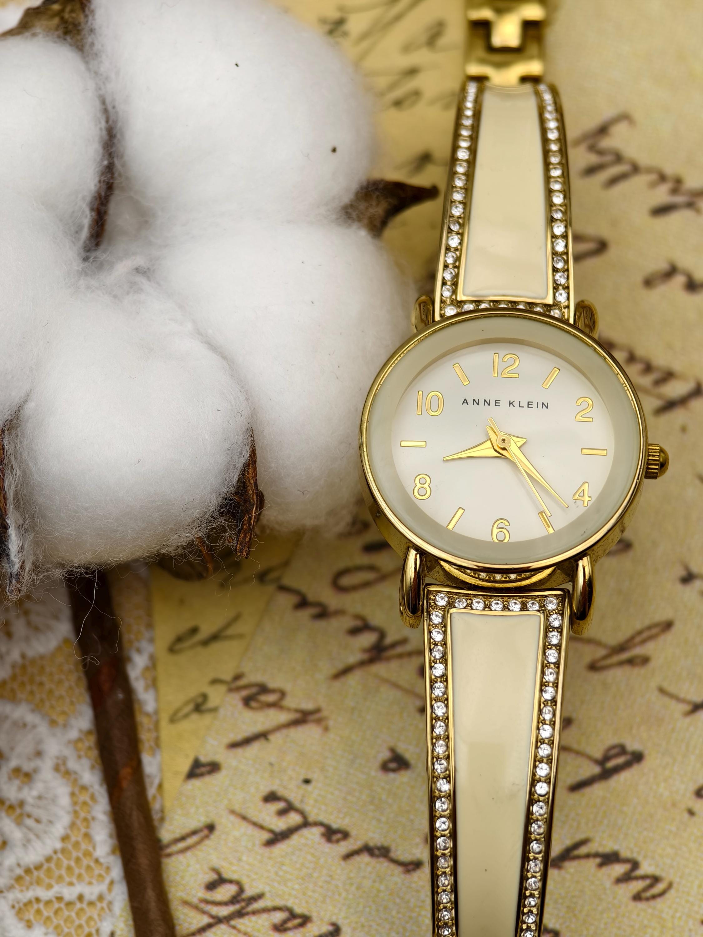 Anne Klein Cream and Gold Accent Watch s-l1200.jpg main image 4