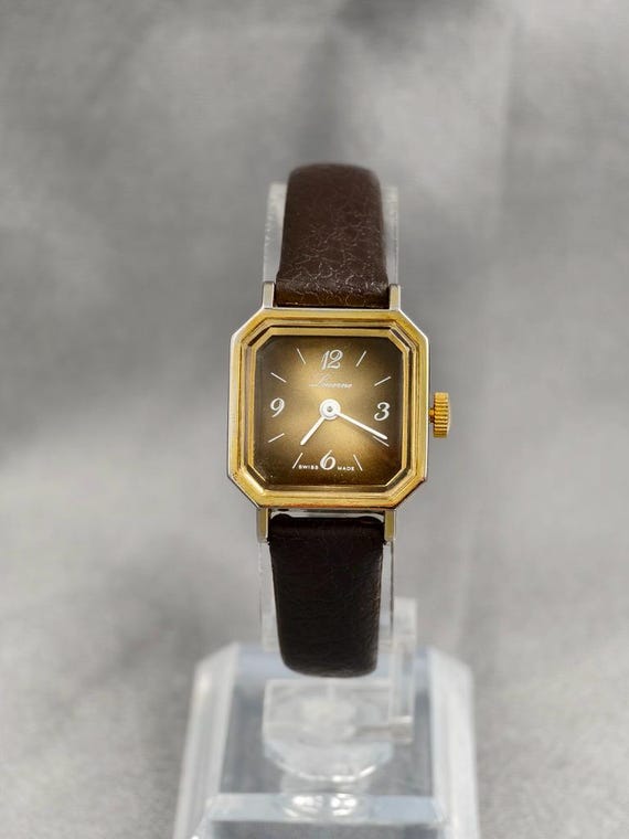 Vintage Lucerne Ladies Swiss Gold Tone Octagonal Mechanical Watch