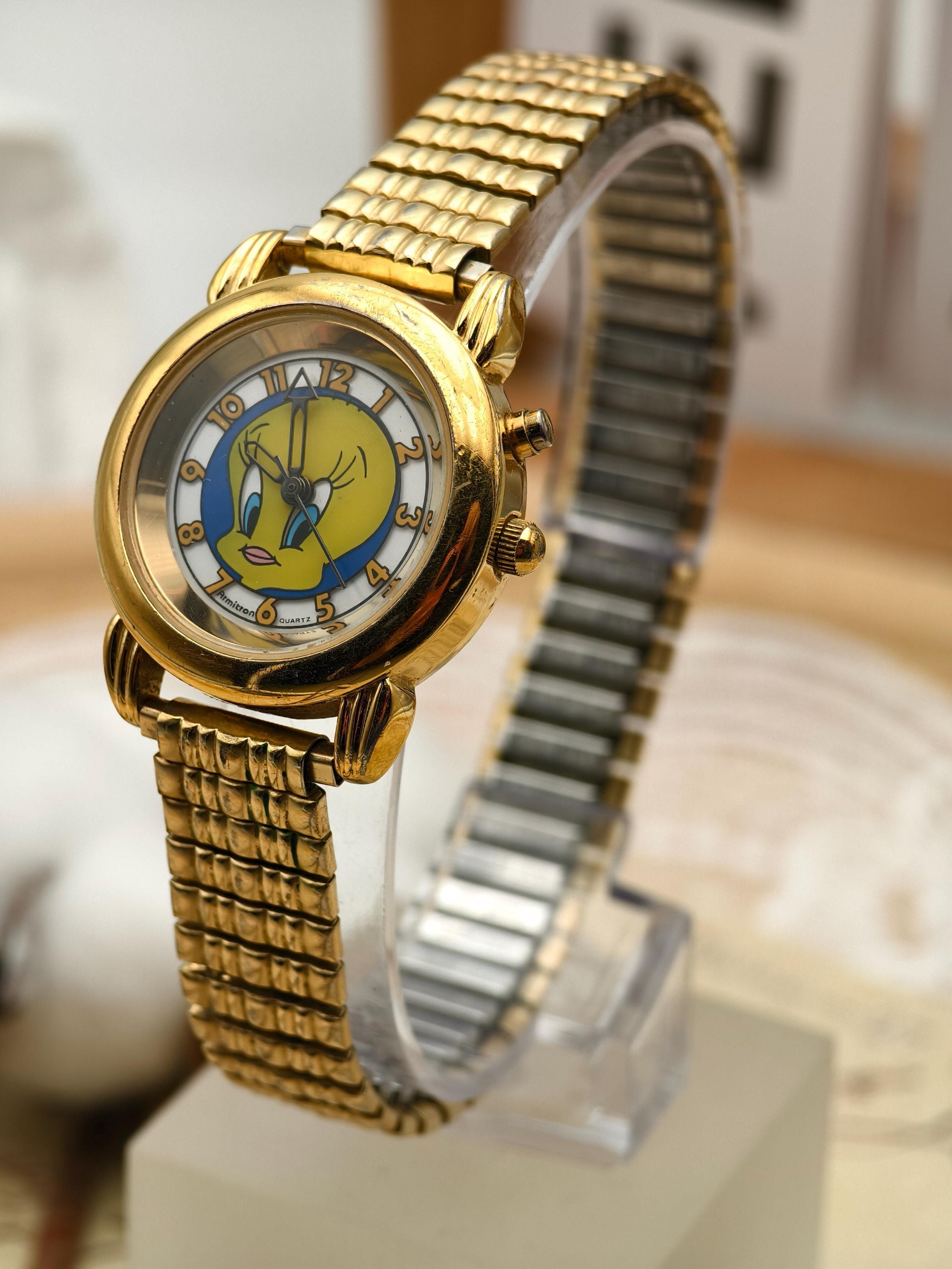 Vintage 1990s Warner Brothers Tweetie Bird Sculpted Head Quartz Watch Warner Bros. Tweety watch vintage | Used - like new | $20.00  main image 3