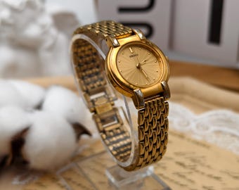 美品✨SEIKO レディース　ゴールド　ヴィンテージウォッチ　シンプル 腕時計 ヴィンテージ 1980年代 セイコー レディース クォーツ腕時計 ゴールド