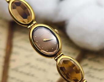 Vintage Bulova Watch Women Gold Tone 1980s Black Leather  display picture 3