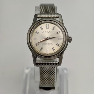 Vintage 1960s Seiko Chorus Ladies Mechanical Watch 26mm Silver Mesh Band