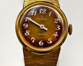 Montre Femme Vintage Helbros - 17 Rubis, Style Antique Années 50-60