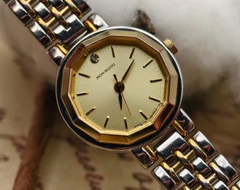 Works 17mm‎ Orient Octagonal Ladies Bracelet Watch Black Dial Quartz Vintage Works 17mm Orient Octagonal Ladies Bracelet Watch Black Dial  main image 4