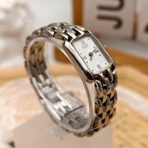 Orologio da donna Citizen vintage anni '90 in argento con cassa rettangolare al quarzo
