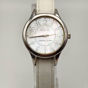Orologio da donna al quarzo Ecclissi vintage anni '90, cassa in argento sterling, quadrante in madreperla, 29 mm