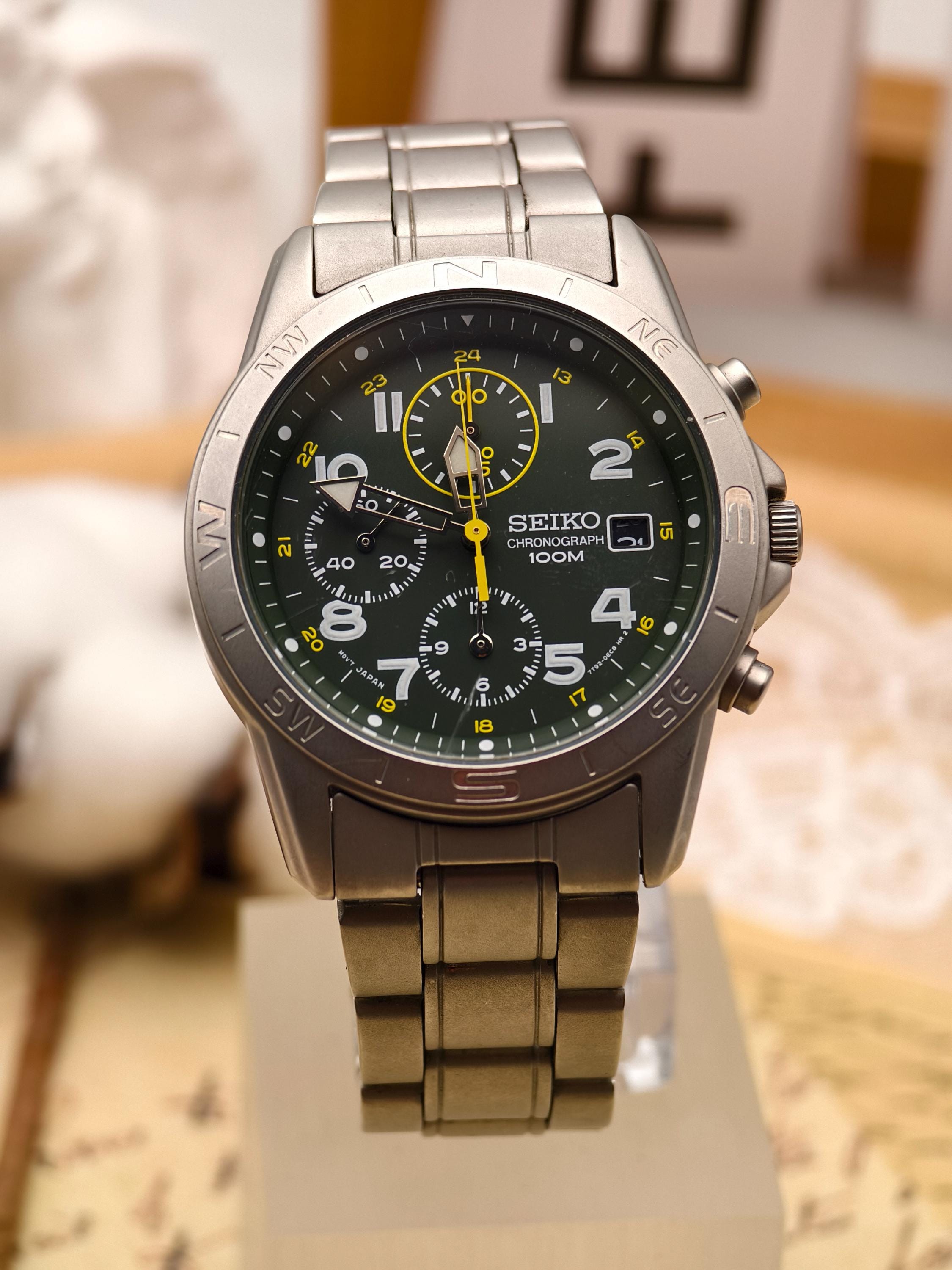 Seiko Chronograph 100 M - Etsy