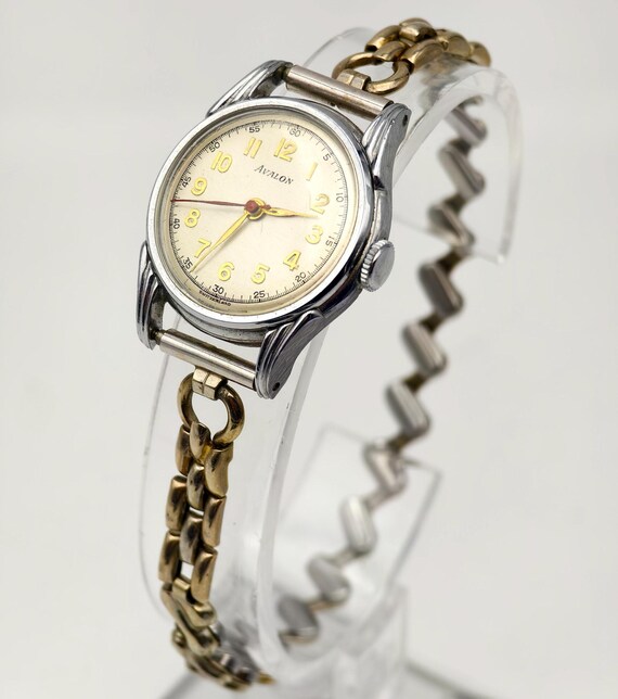 Vintage 1950s Avalon Ladies Mechanical Watch Two-tone  display picture 3
