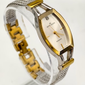 Orologio da donna al quarzo Anne Klein bicolore 20,8 mm con diamanti e bracciale in maglia d'argento