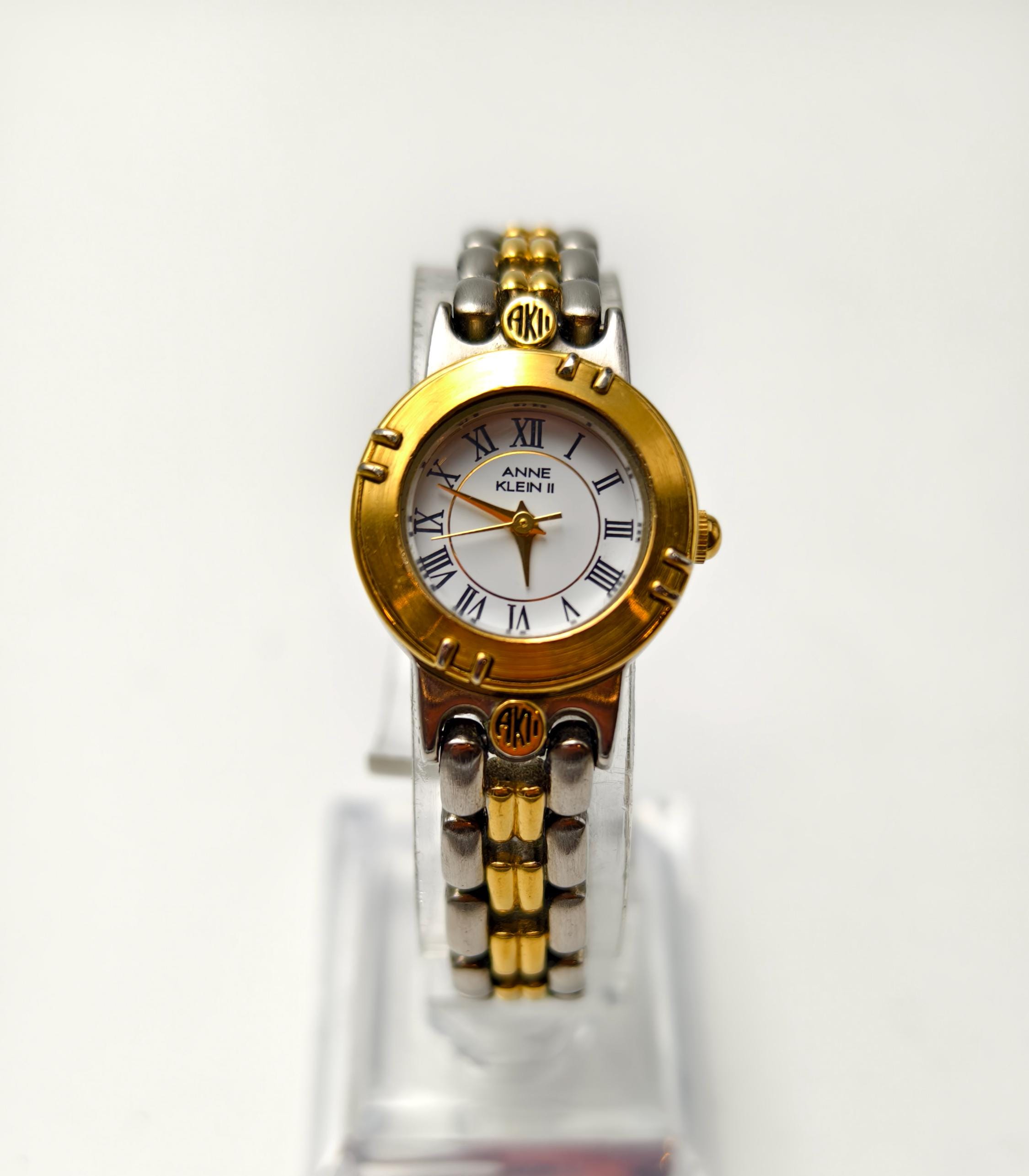 Vintage Anne Klein Ii Ladies Two-tone Gold Quartz Watch With 